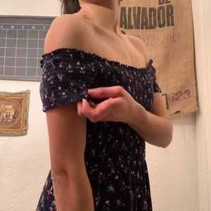 💙 blue floral off shoulder dress 💙